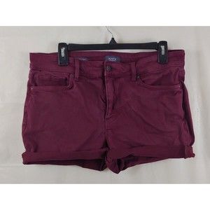 NYDJ Womens Cut Off Shorts 14P Berry Red Lift Tuck Technology 14 Petite Marilyn